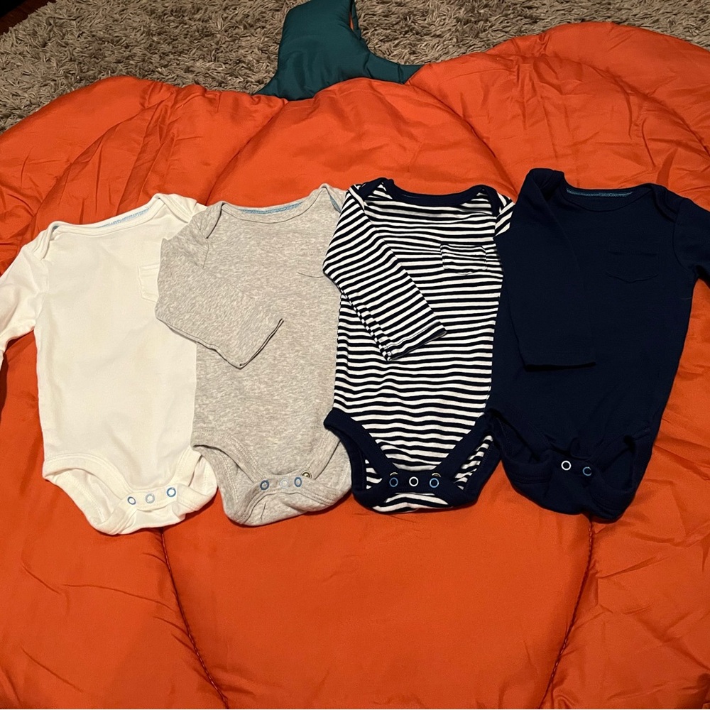 Cloud Island long sleeve onesie bundle 3-6 months